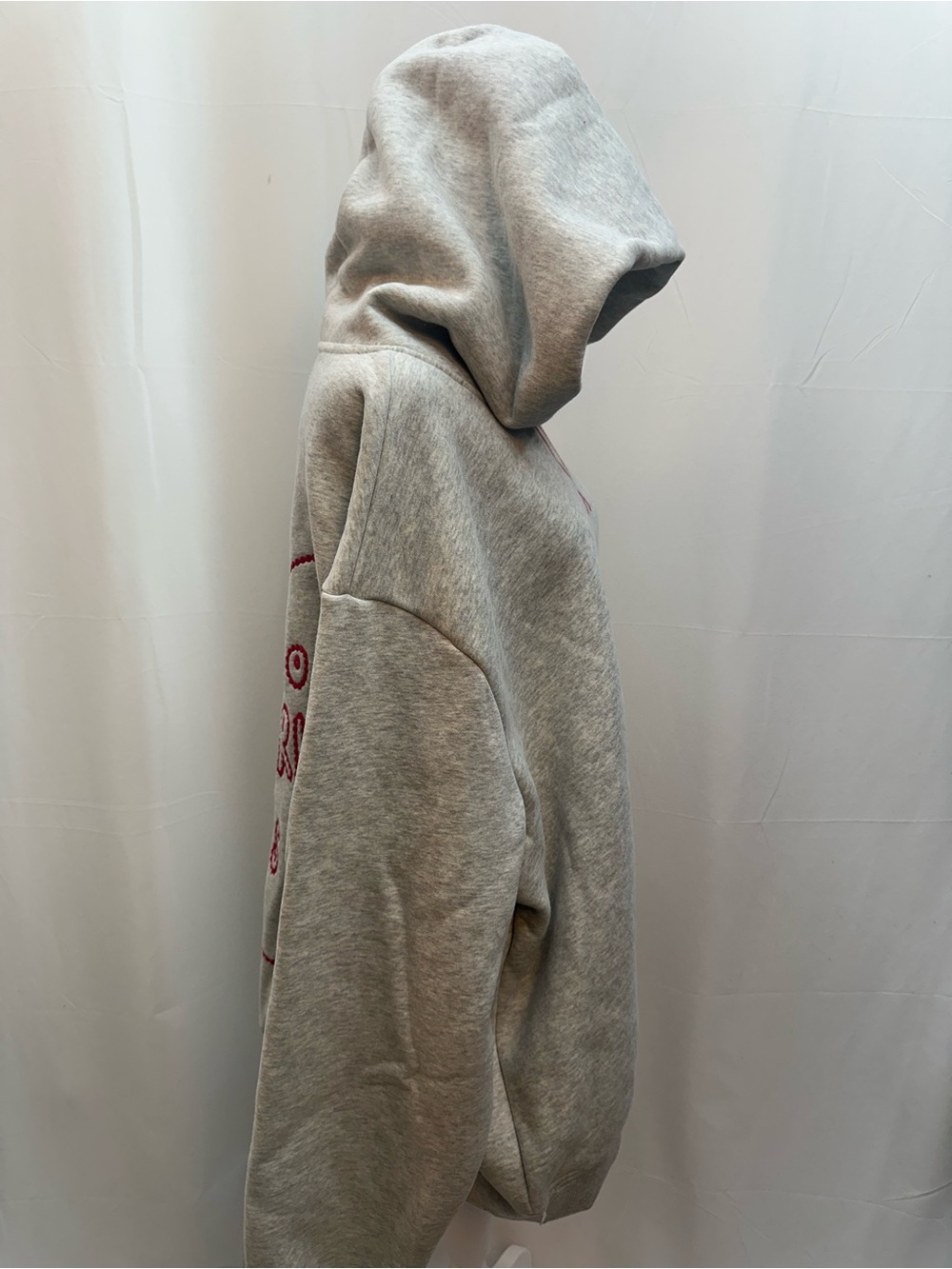 Parke Valentine’s Collection Gray Hooded Sweatshirt with Red Stitch XXL NEW - Picture 3 of 5
